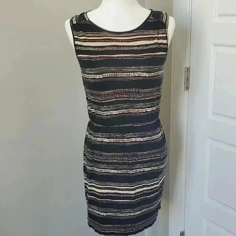 LOFT black & beige sleeveless dress SIZE XSP